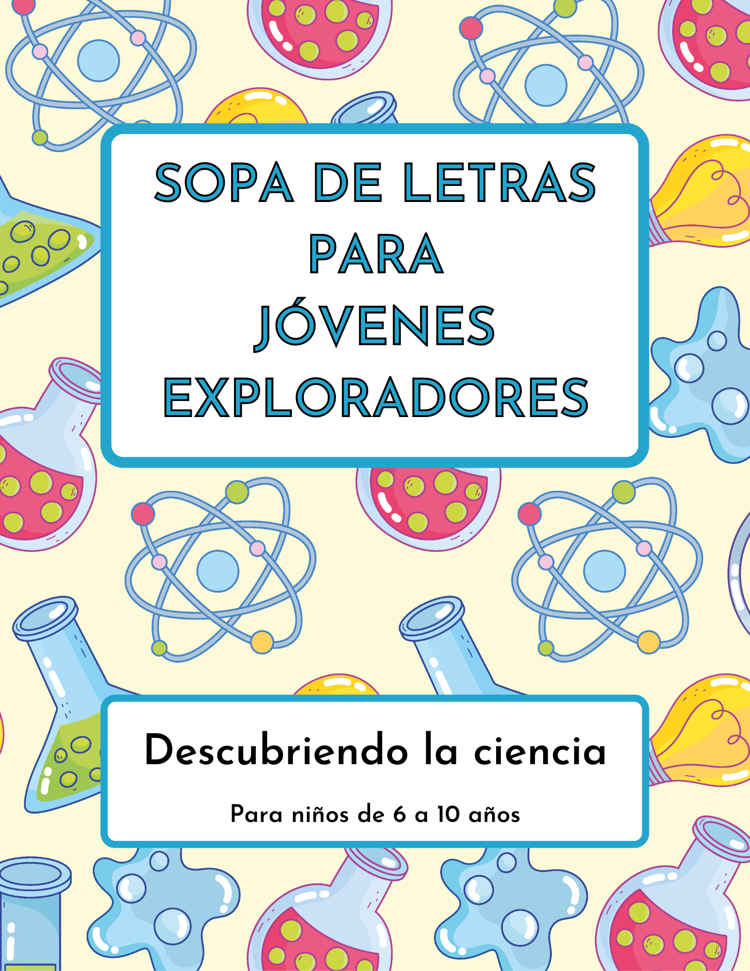 sopa de letras descubriendo la ciencia | Cover